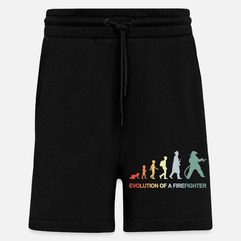Évolution des pompiers - Short bio décontracté fabriqué en UE - SOLID BLACK