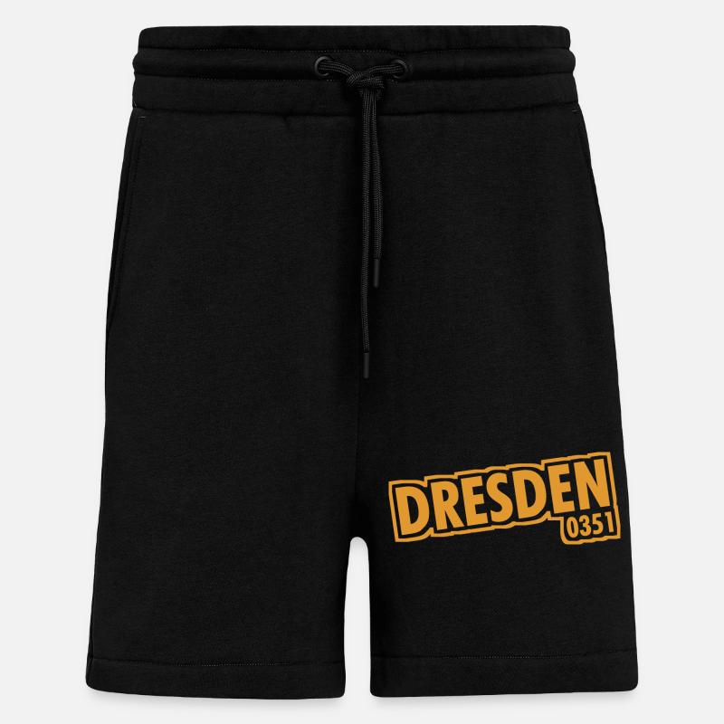 Dresden - 0351 - Area Code - Saxony - Shorts - made by SPREAD - SOLID BLACK