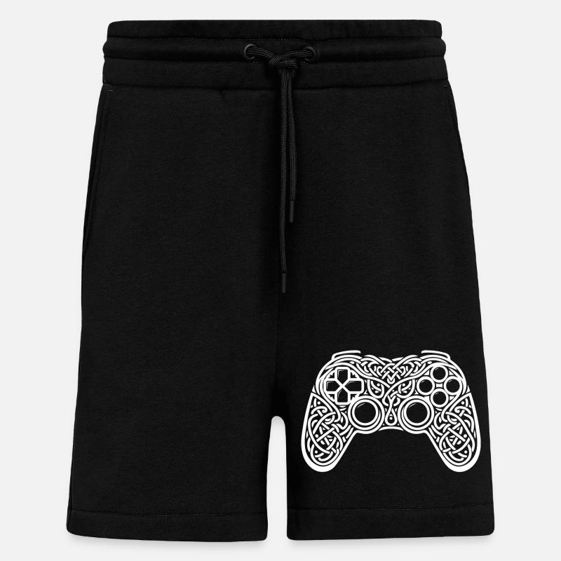 Gaming Controller keltisch Ornament Gamer Design - Shorts - made by SPREAD - SOLID BLACK