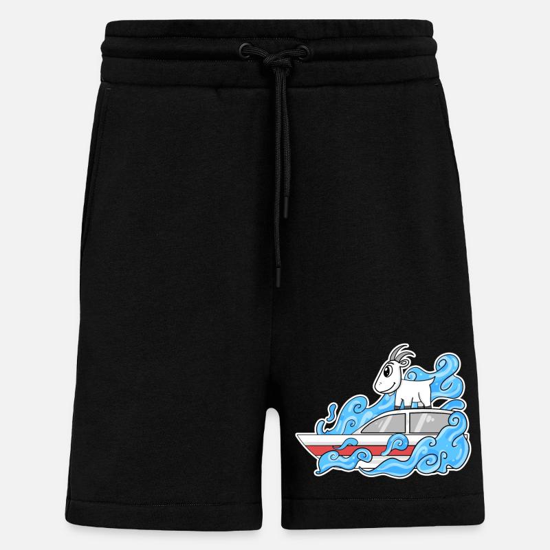 Ziege Boot Lustig Wellen - Shorts - made by SPREAD - SOLID BLACK