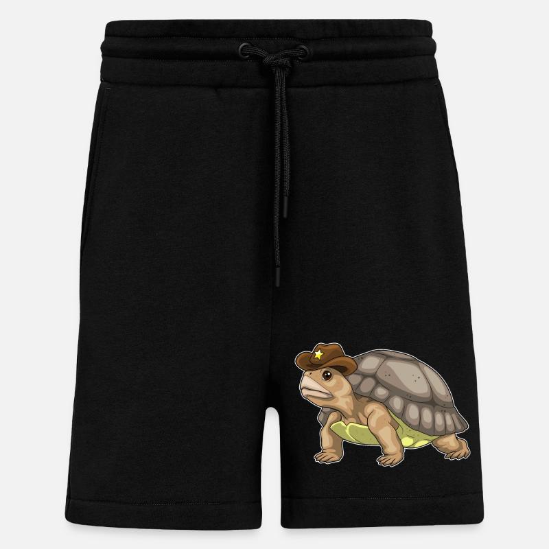 Turtle Sheriff Sheriff's Hat - Shorts - made by SPREAD - SOLID BLACK