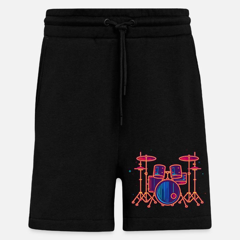 Graphiques de batterie - Short bio décontracté fabriqué en UE - SOLID BLACK