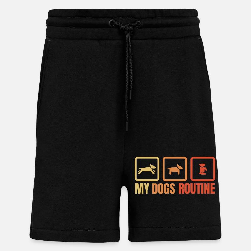 La routine de mon chien - Short bio décontracté fabriqué en UE - SOLID BLACK