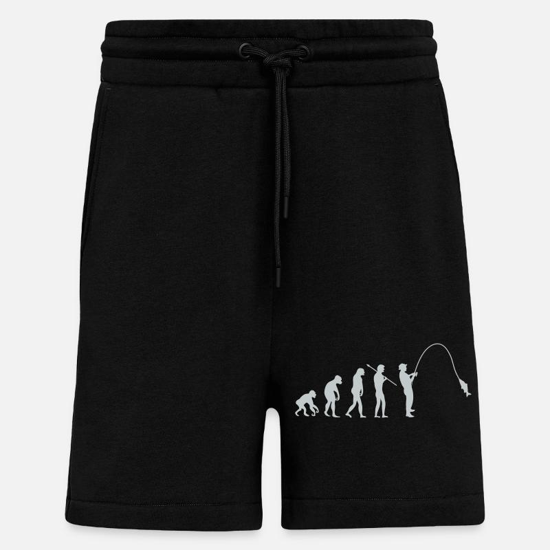 Évolution de la pêche - Short bio décontracté fabriqué en UE - SOLID BLACK