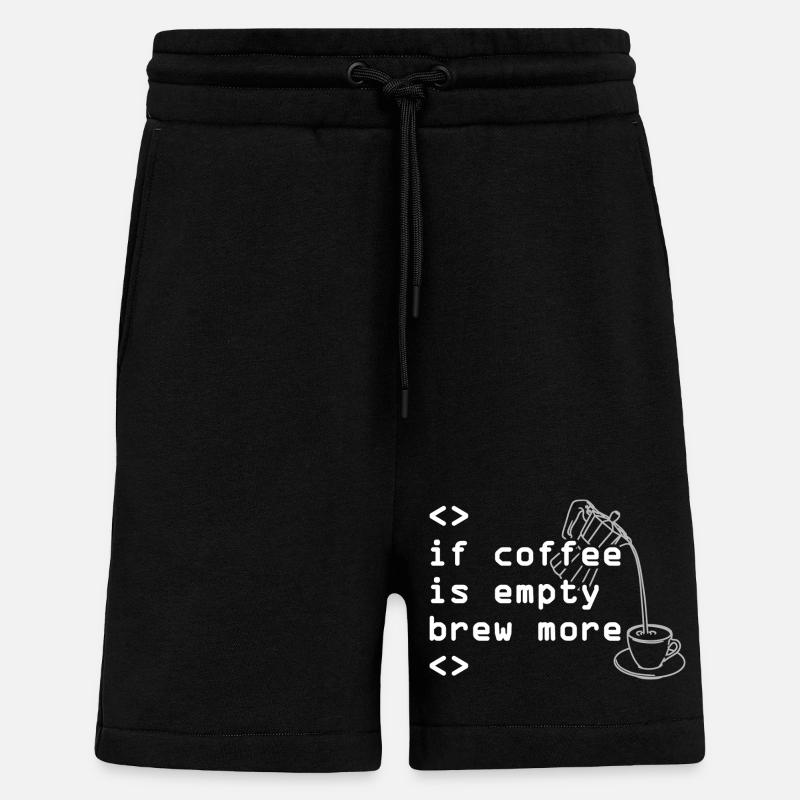 Kaffee Code Spruch Mehr Brühen - Shorts - made by SPREAD - SOLID BLACK