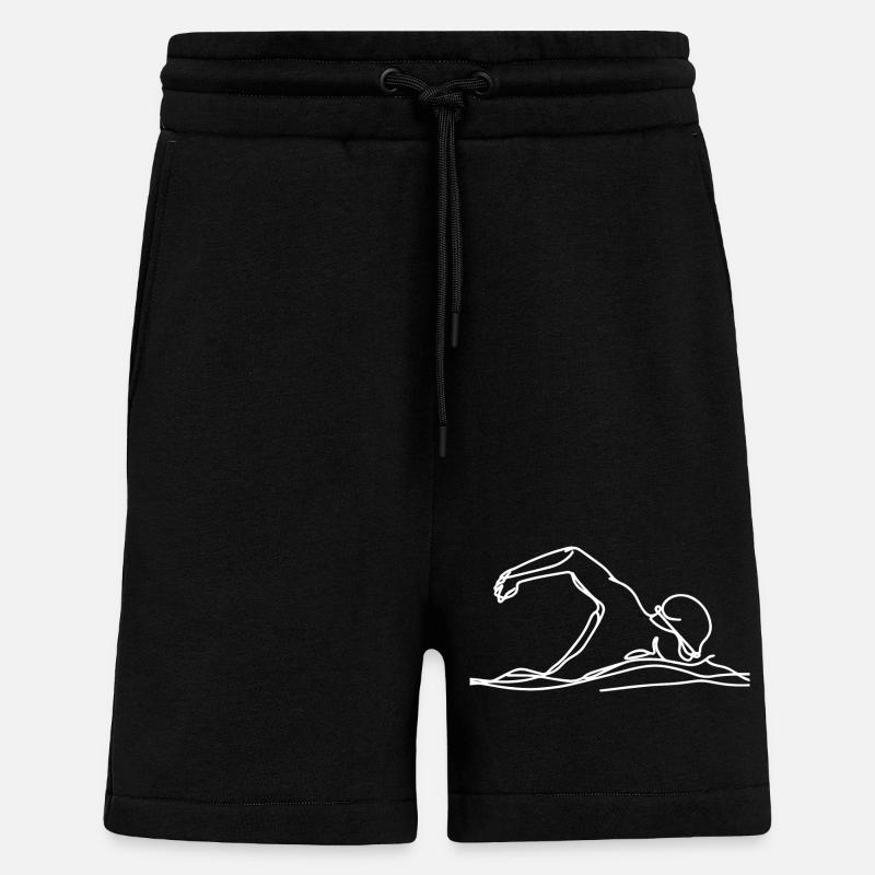 Graphique de nageur de compétition - Short bio décontracté fabriqué en UE - SOLID BLACK