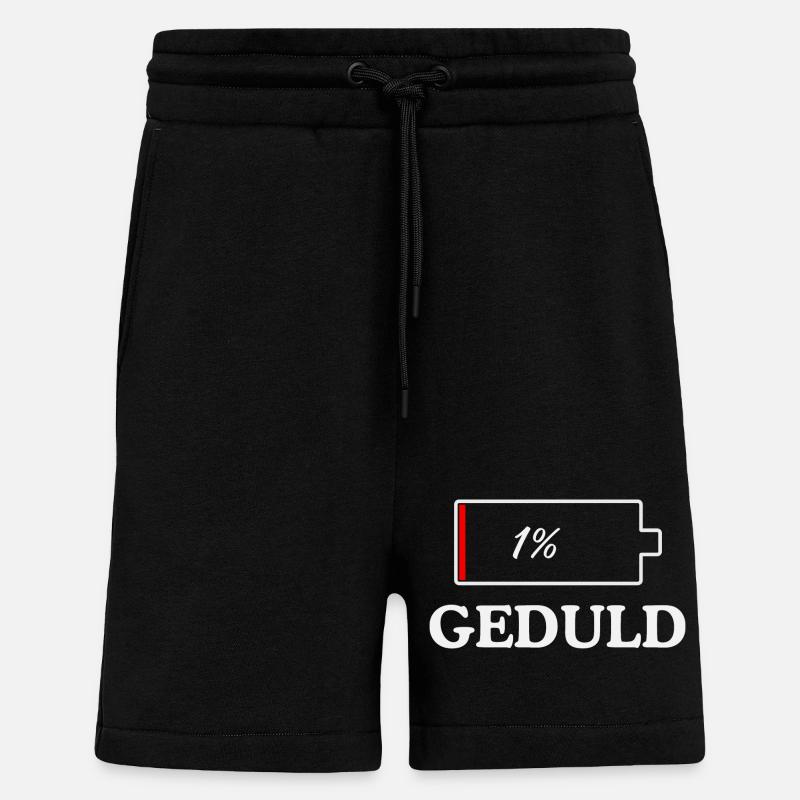 GEDULD 1% Lustiges design - Shorts - made by SPREAD - SOLID BLACK