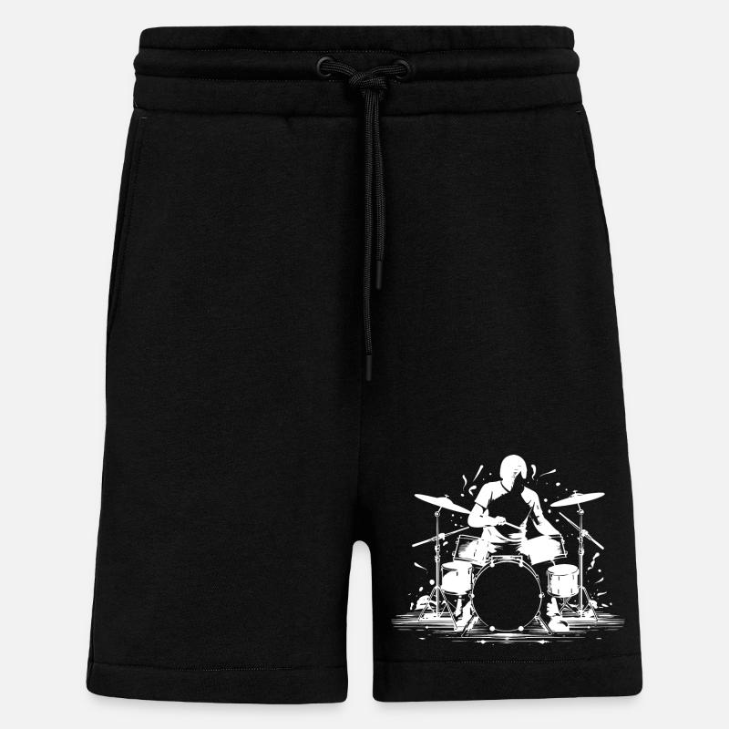 Drummer Graphics - Shorts - made by SPREAD - SOLID BLACK