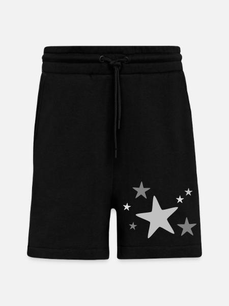 Stjernegruppe flerfarvet - Organic relaxed shorts made in EU - SOLID BLACK