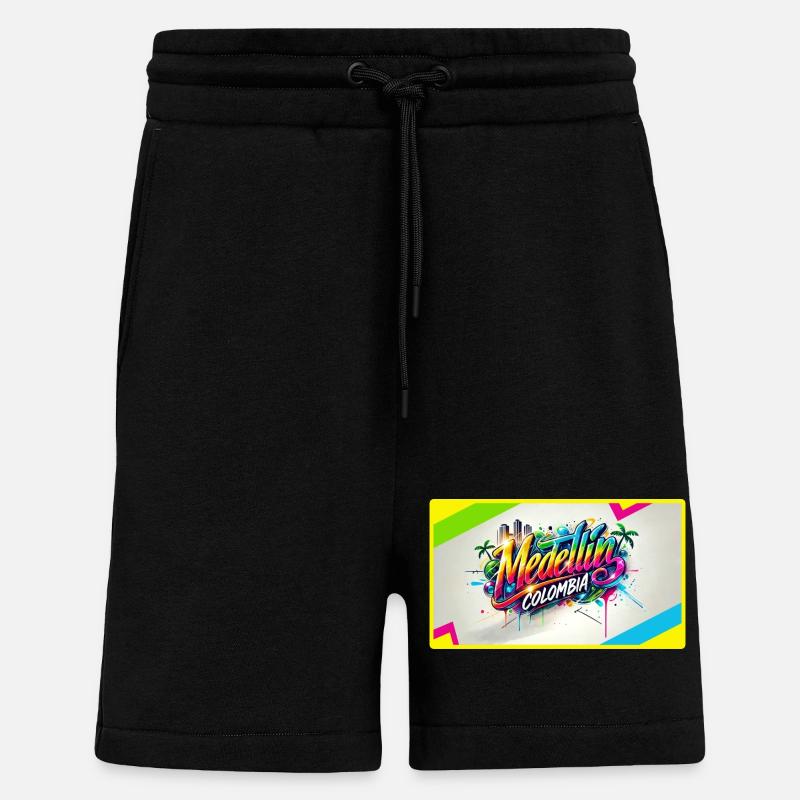 Medellin Kolumbien Graffiti Design - Shorts - made by SPREAD - SOLID BLACK