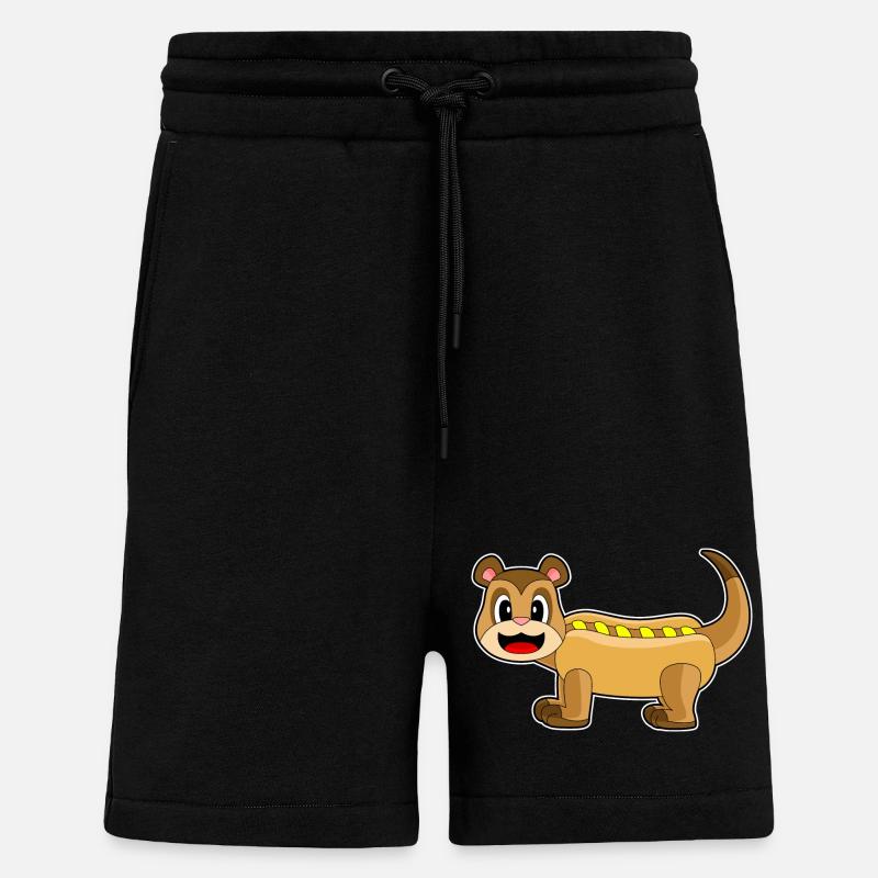 Hot-dog suricate - Short bio décontracté fabriqué en UE - SOLID BLACK