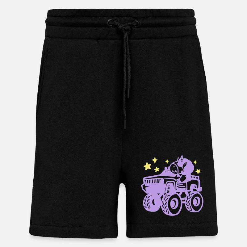 Einhorn im Monstertruck - Shorts - made by SPREAD - SOLID BLACK