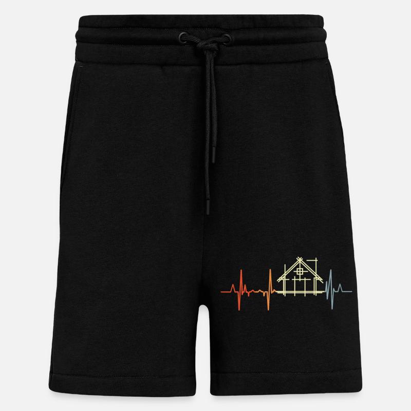 Architekt Kardiogramm Retro Look - Shorts - made by SPREAD - SOLID BLACK