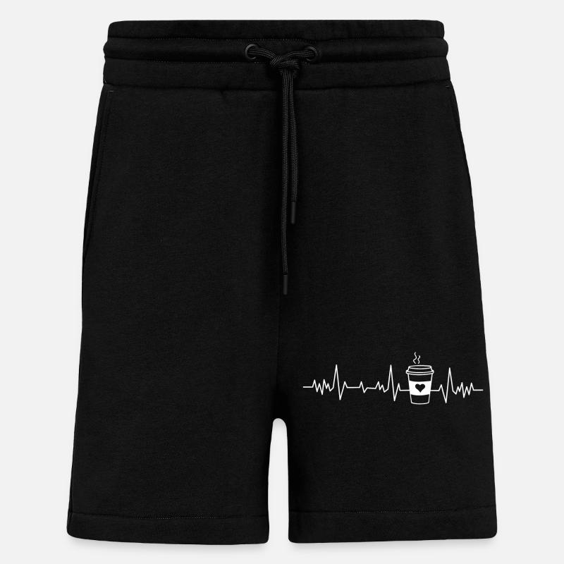 Battement de cœur café - Short bio décontracté fabriqué en UE - SOLID BLACK