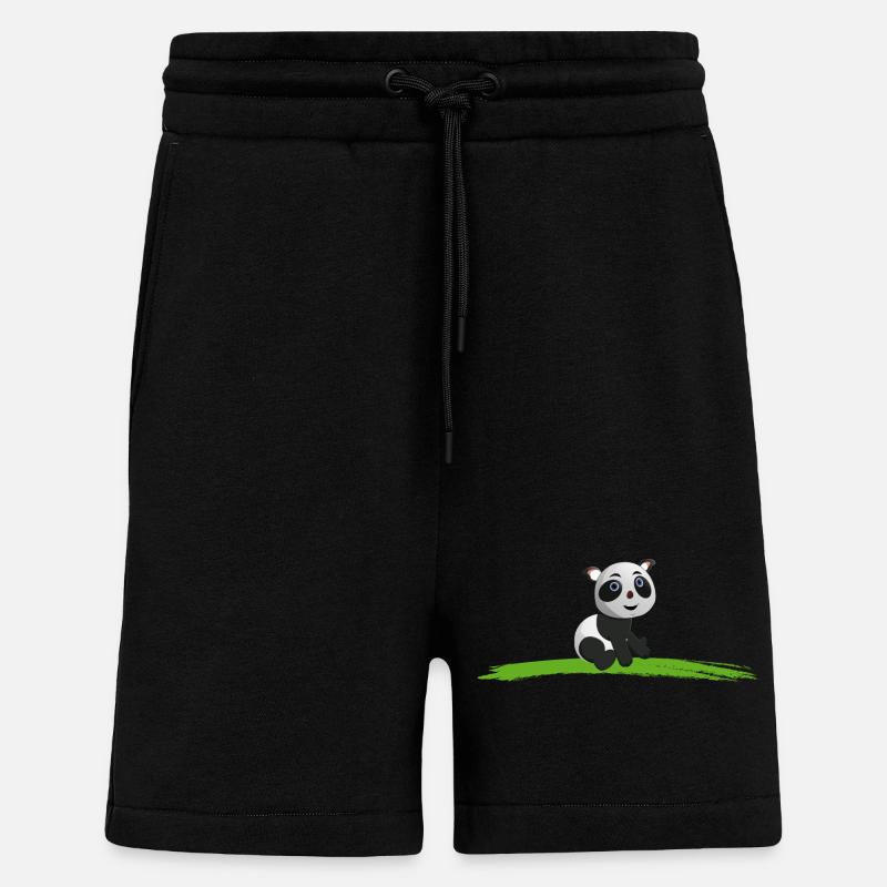 PANDA Baer - Short bio décontracté fabriqué en UE - SOLID BLACK