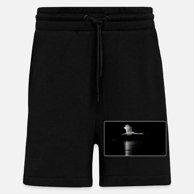 Fotomotiv Schwan im Flug dunkel - Shorts - made by SPREAD - SOLID BLACK
