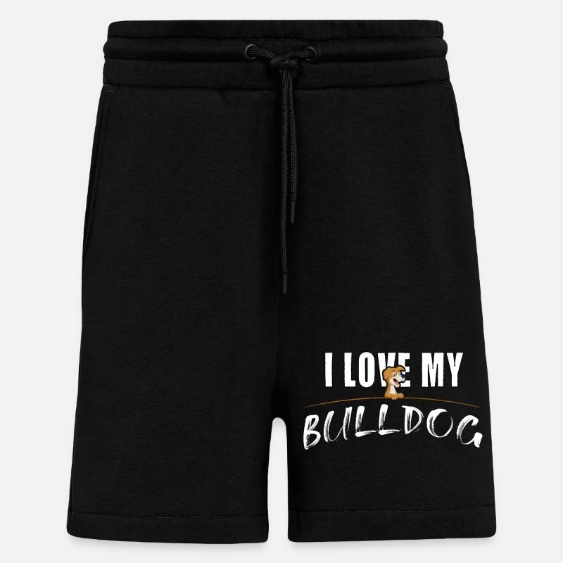 J’adore mon bouledogue - Short bio décontracté fabriqué en UE - SOLID BLACK
