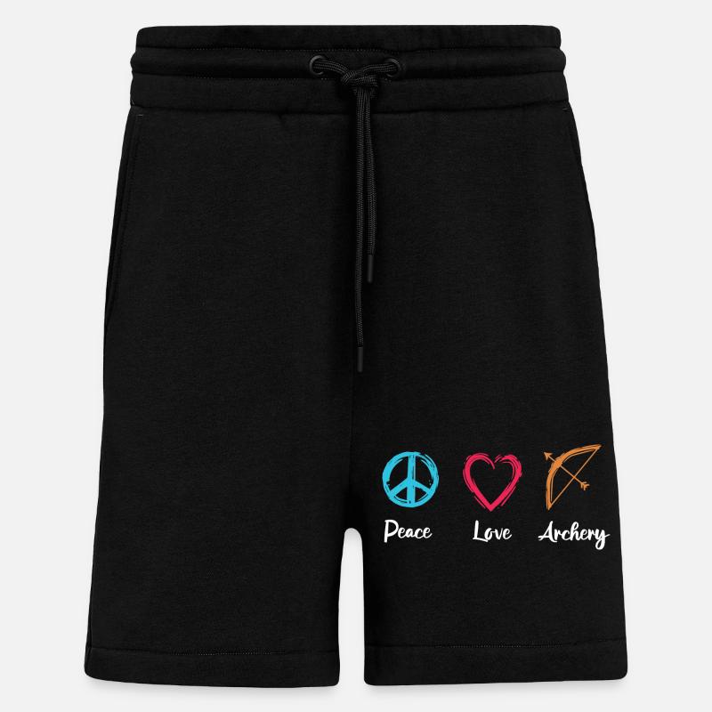 Tir à l’arc Peace Love - Short bio décontracté fabriqué en UE - SOLID BLACK