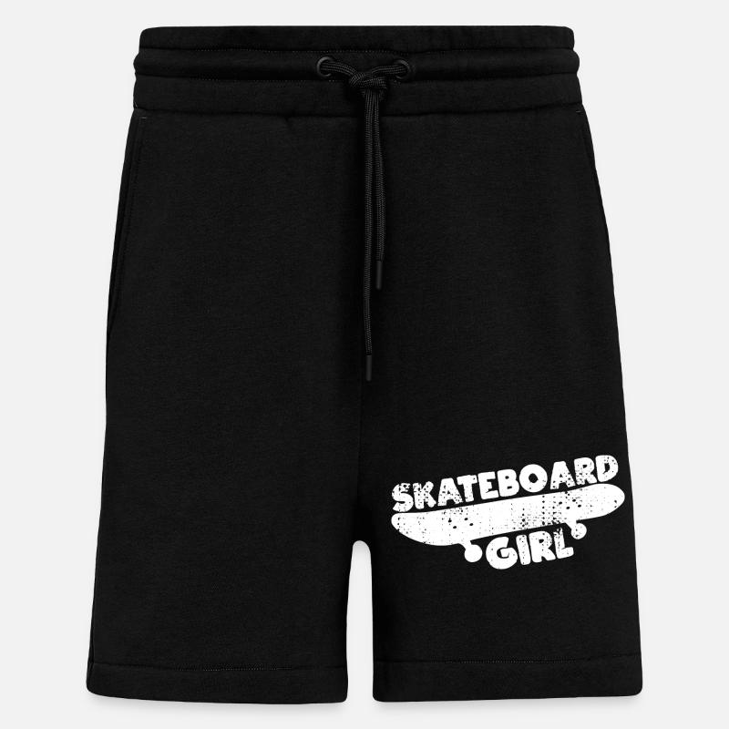 Fille de planche à roulettes - Short bio décontracté fabriqué en UE - SOLID BLACK