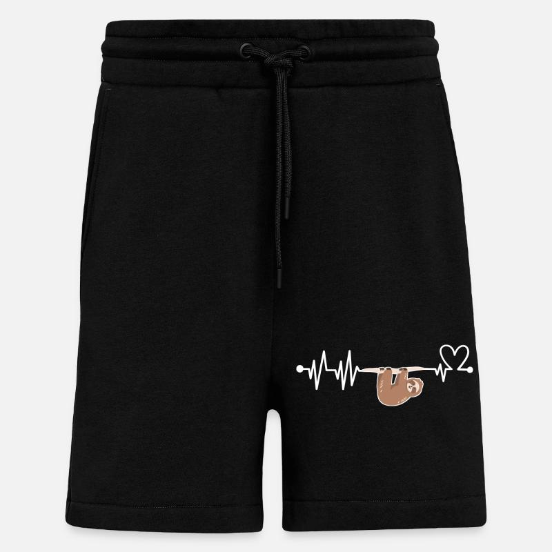 Faultier Herzschlag - Shorts - made by SPREAD - SOLID BLACK