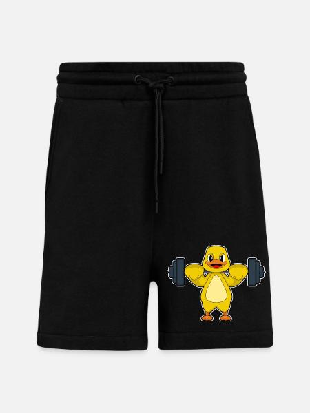 Duck Bodybuilder Barbell Bodybuilding - Shorts - made by SPREAD - SOLID BLACK
