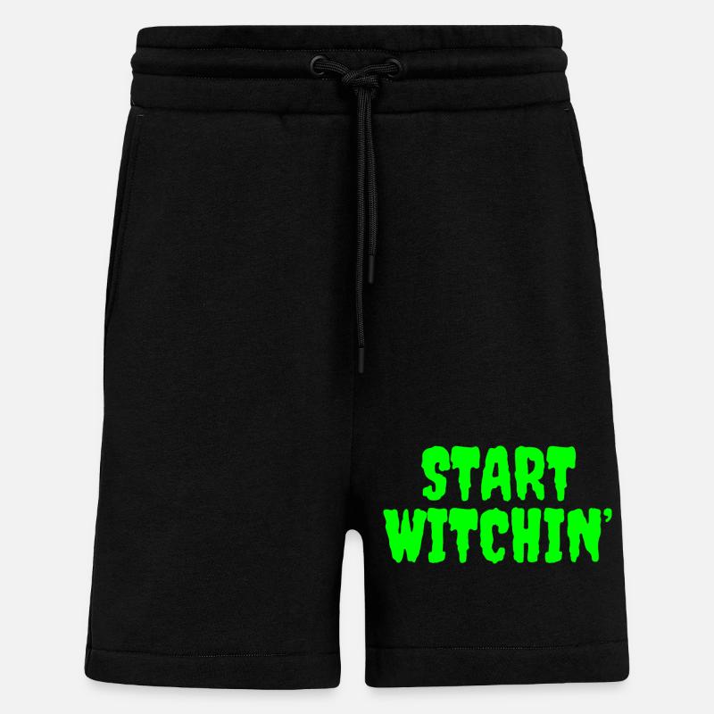 Leuchtend grüne Hexerei Startphrase - Shorts - made by SPREAD - SOLID BLACK