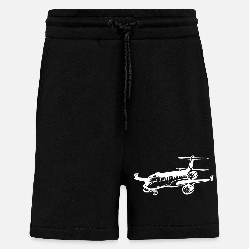 Dessin d’avion - Short bio décontracté fabriqué en UE - SOLID BLACK