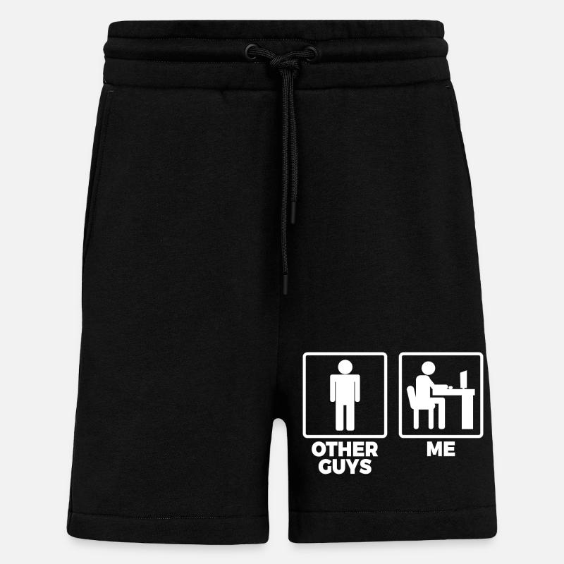 Software Engineer Stick Figures - Shorts - made by SPREAD - SOLID BLACK
