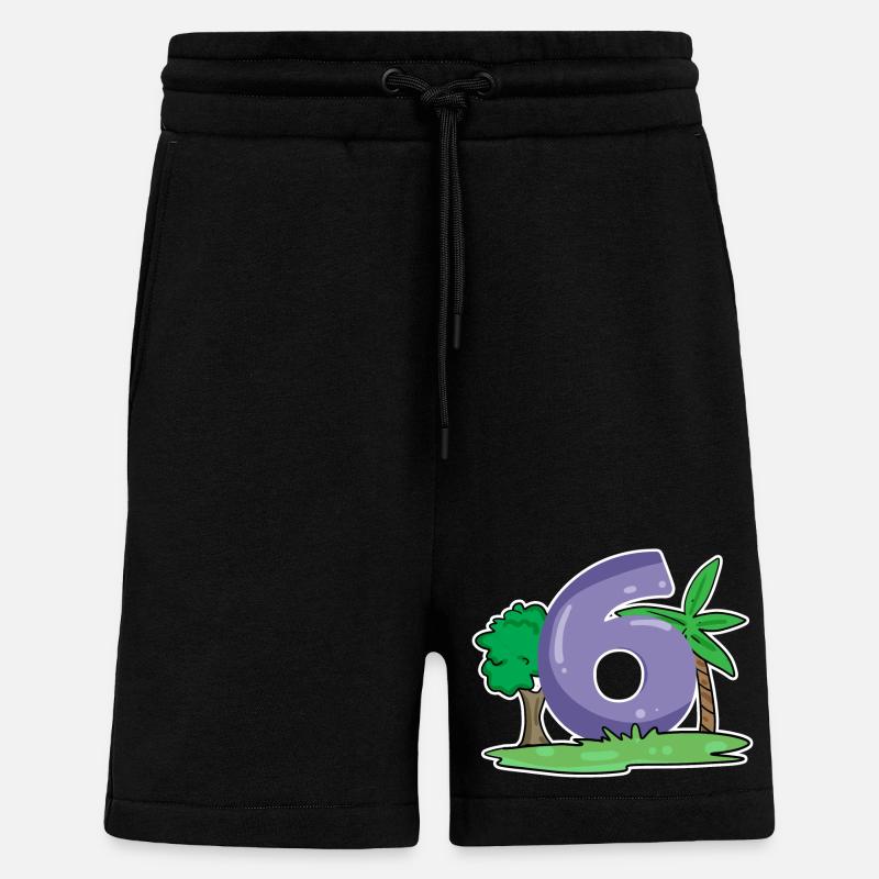Motif numéro 6 - Short bio décontracté fabriqué en UE - SOLID BLACK