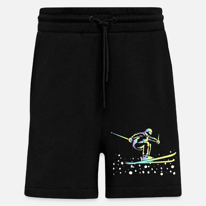 Saut à ski Neon Gradient - Short bio décontracté fabriqué en UE - SOLID BLACK