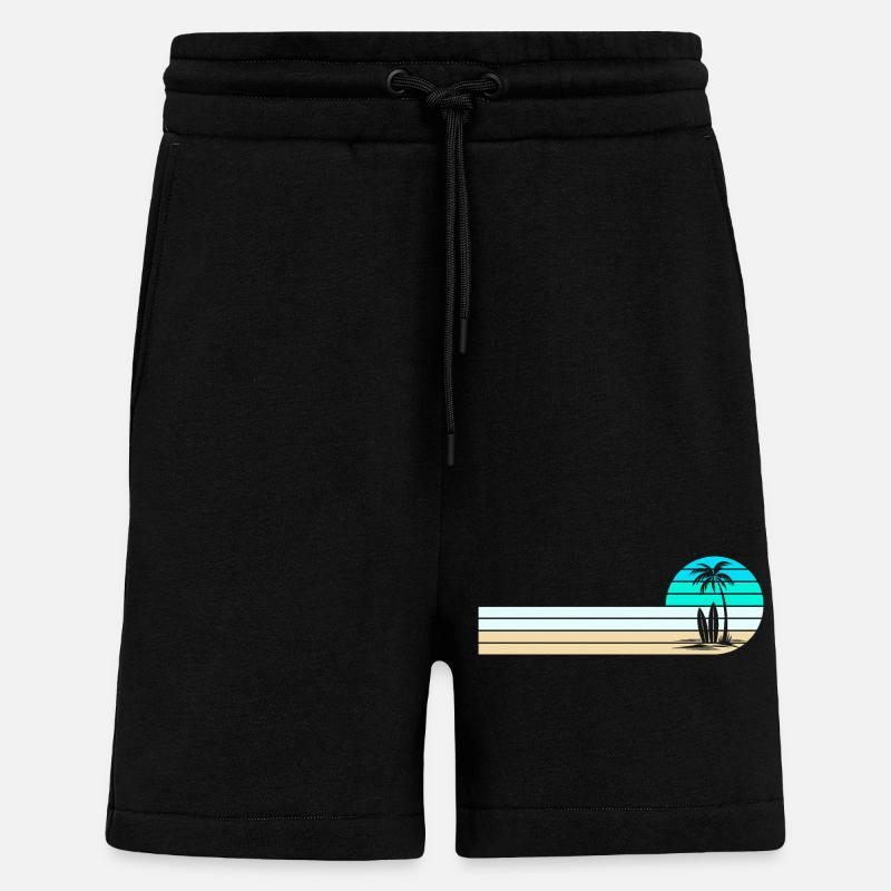 Horizon de la plage - Short bio décontracté fabriqué en UE - SOLID BLACK