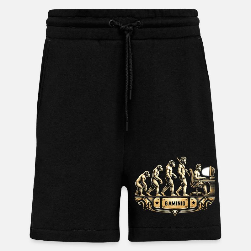 Évolution du rétro du jeu - Short bio décontracté fabriqué en UE - SOLID BLACK