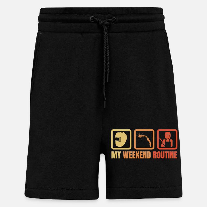 Welder Weekend Routine - Shorts - made by SPREAD - SOLID BLACK