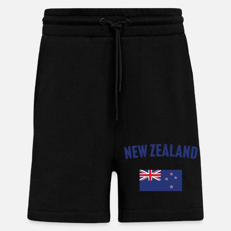 Drapeau de la Nouvelle-Zélande - Short bio décontracté fabriqué en UE - SOLID BLACK