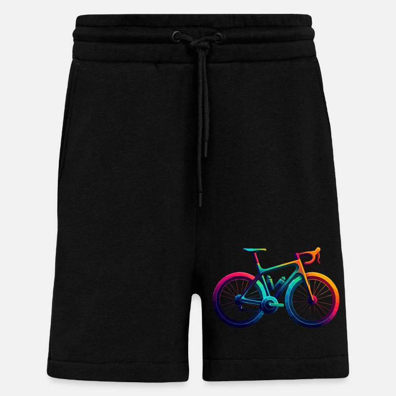 Lebendiger Regenbogen Radfahren Illustration - Shorts - made by SPREAD - SOLID BLACK