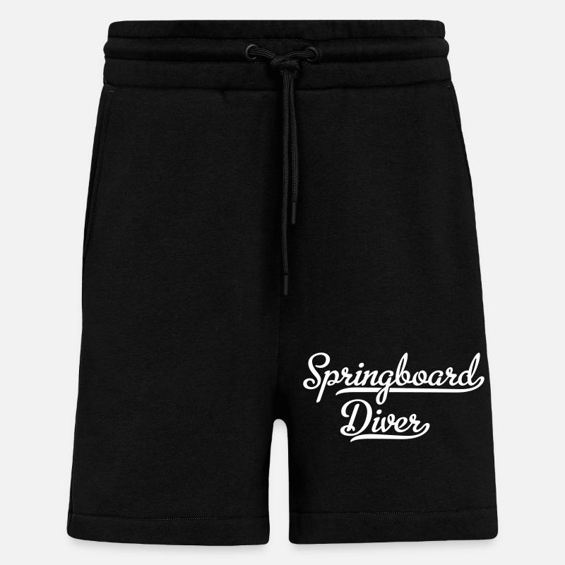 Tremplin Plongeur Wasserspringer Turmspringer - Short bio décontracté fabriqué en UE - SOLID BLACK
