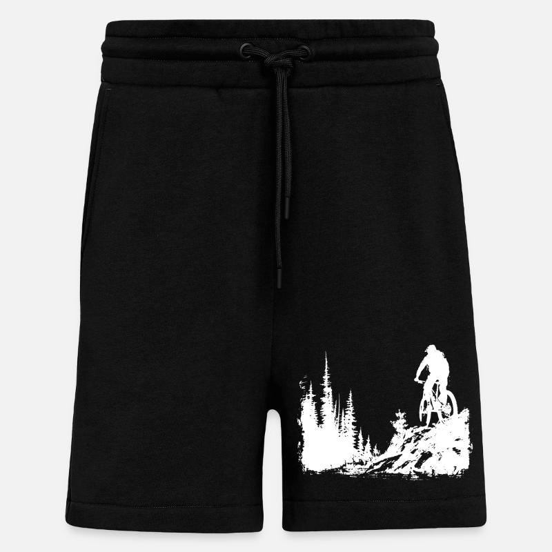 Mountain Biking Sketch - Shorts - made by SPREAD - SOLID BLACK