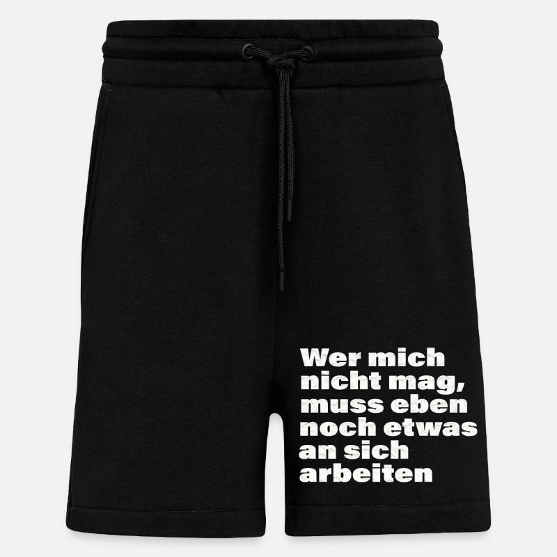 WHO DOESN'T LIKE ME - Shorts - made by SPREAD - SOLID BLACK