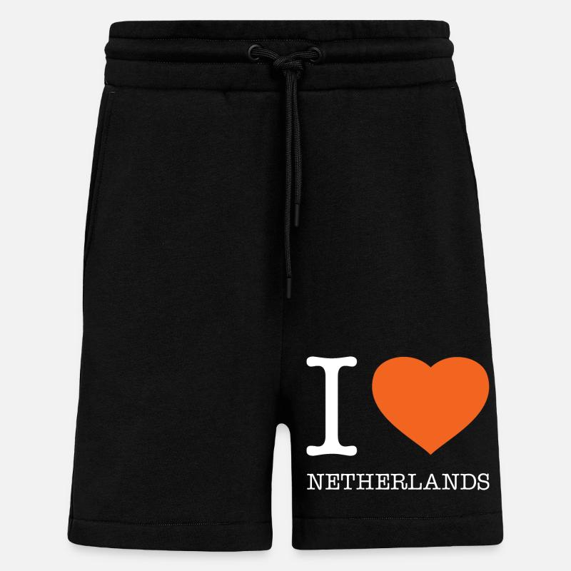 J’ADORE LES PAYS-BAS - Short bio décontracté fabriqué en UE - SOLID BLACK