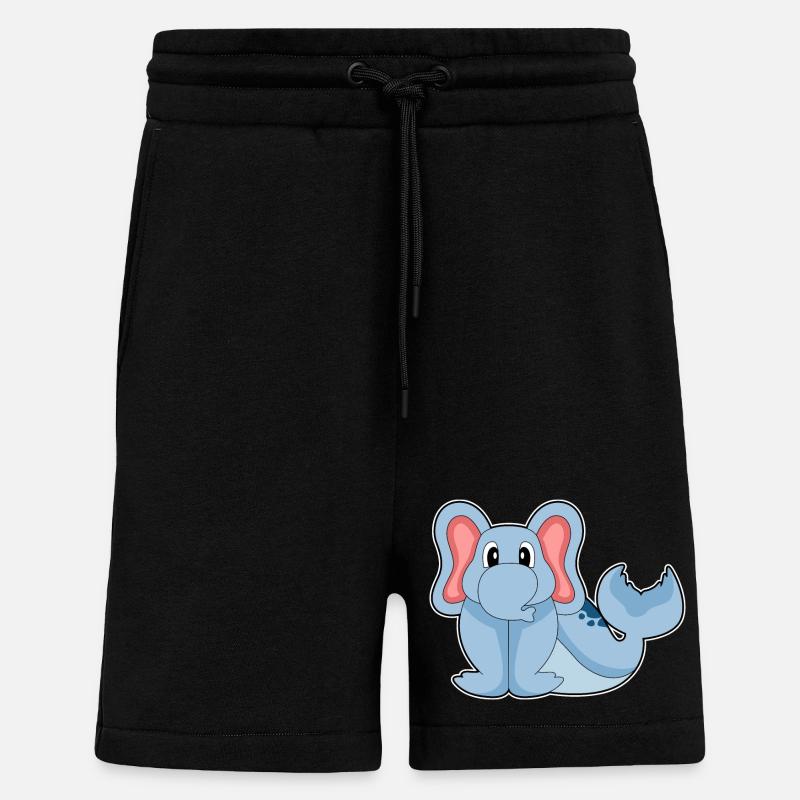Eléphant de mer - Short bio décontracté fabriqué en UE - SOLID BLACK