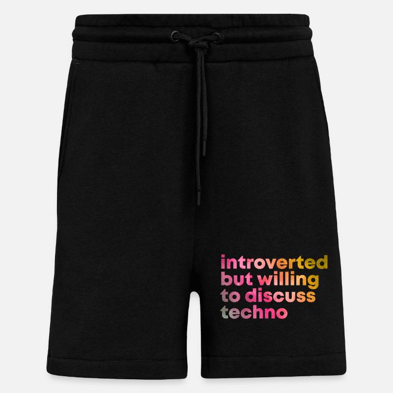 techno - Short bio décontracté fabriqué en UE - SOLID BLACK