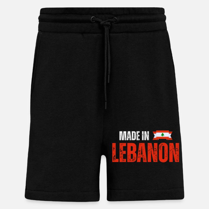 Hergestellt im Libanon, libanesischer Stolz - Shorts - made by SPREAD - SOLID BLACK