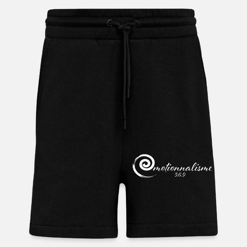 LOGO 2 EMOTIONNALISME blanc - Short bio décontracté fabriqué en UE - SOLID BLACK