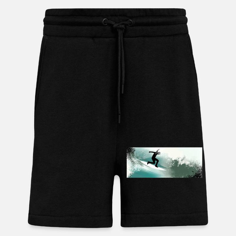 Dans le tumulte des vagues - Short bio décontracté fabriqué en UE - SOLID BLACK