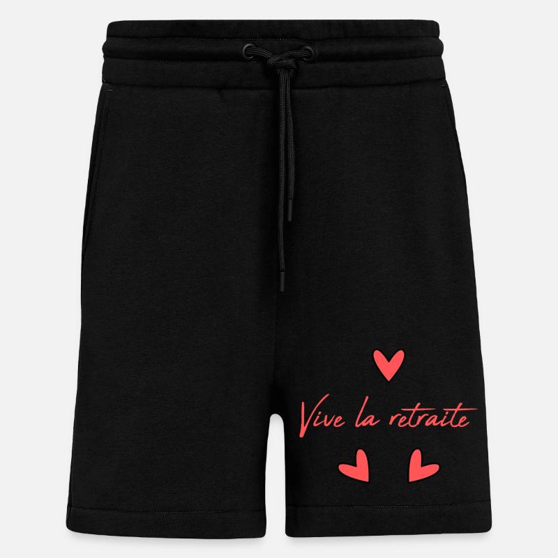 RETRAITE. BONNE RETRAITE. JOYEUSE RETRAITE - Short bio décontracté fabriqué en UE - SOLID BLACK