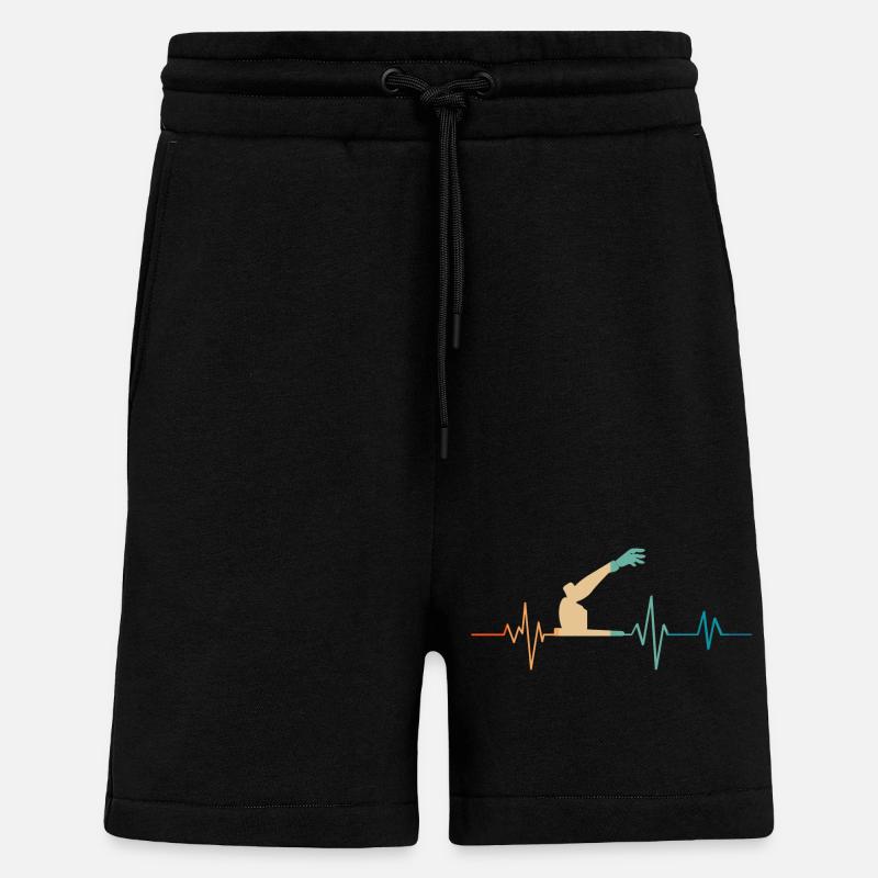 Retro Heartbeat Robotic Arm - Shorts - made by SPREAD - SOLID BLACK