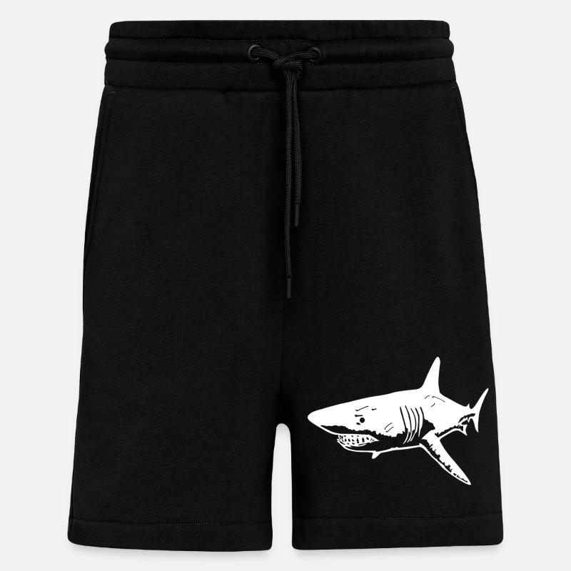 Le requin blanc prédateur - Short bio décontracté fabriqué en UE - SOLID BLACK