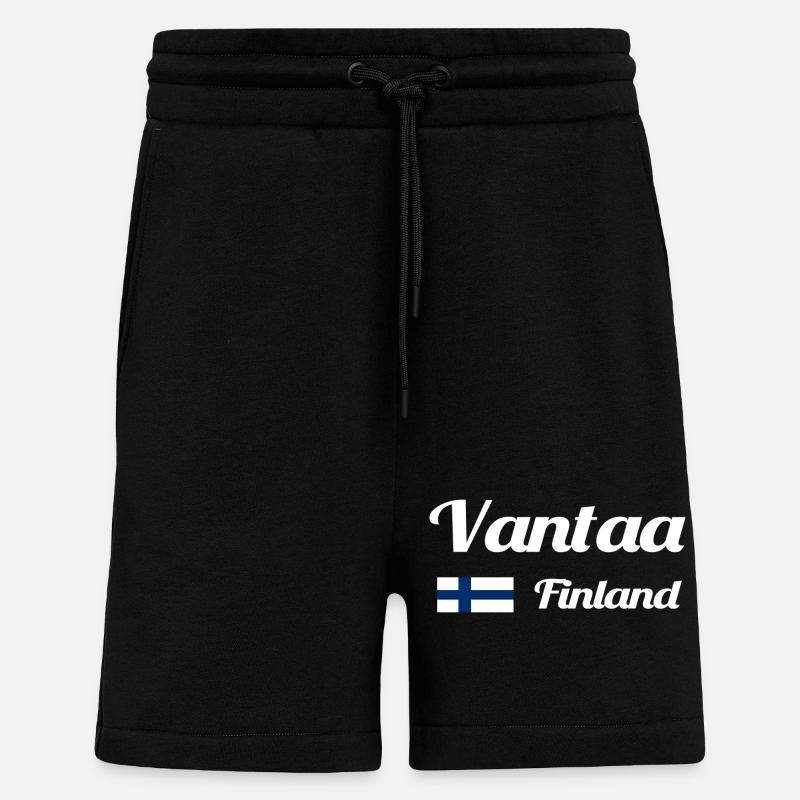 Vantaa Finlande Imprimer - Short bio décontracté fabriqué en UE - SOLID BLACK