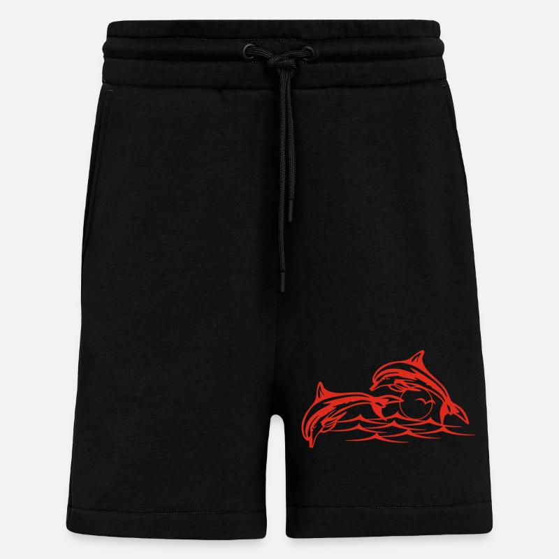 Rote Delfine - Shorts - made by SPREAD - SOLID BLACK