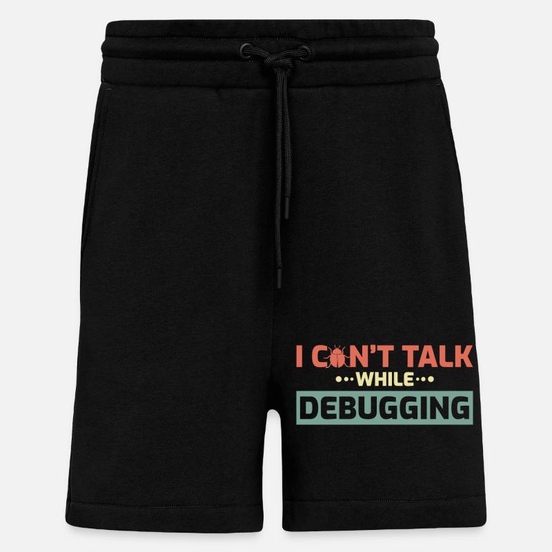 I Can't Talk While Debugging - Shorts - made by SPREAD - SOLID BLACK